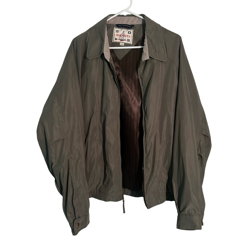 Vintage Olive Green Bomber Jacket - Classic Zip Front